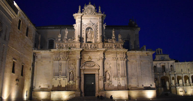 Duomo di Lecce, di sera